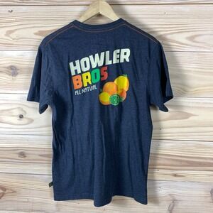 Howler Brothers Shirt Mens Medium Blue Citrus Graphic Pocket Tee